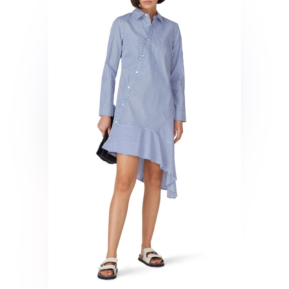 Koche Collective Pinstripe Asymmetric Shirtdress, Size 40/US 8 (fits like 6)